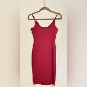 Chic Sleeveless Red Midi Bodycon Dress